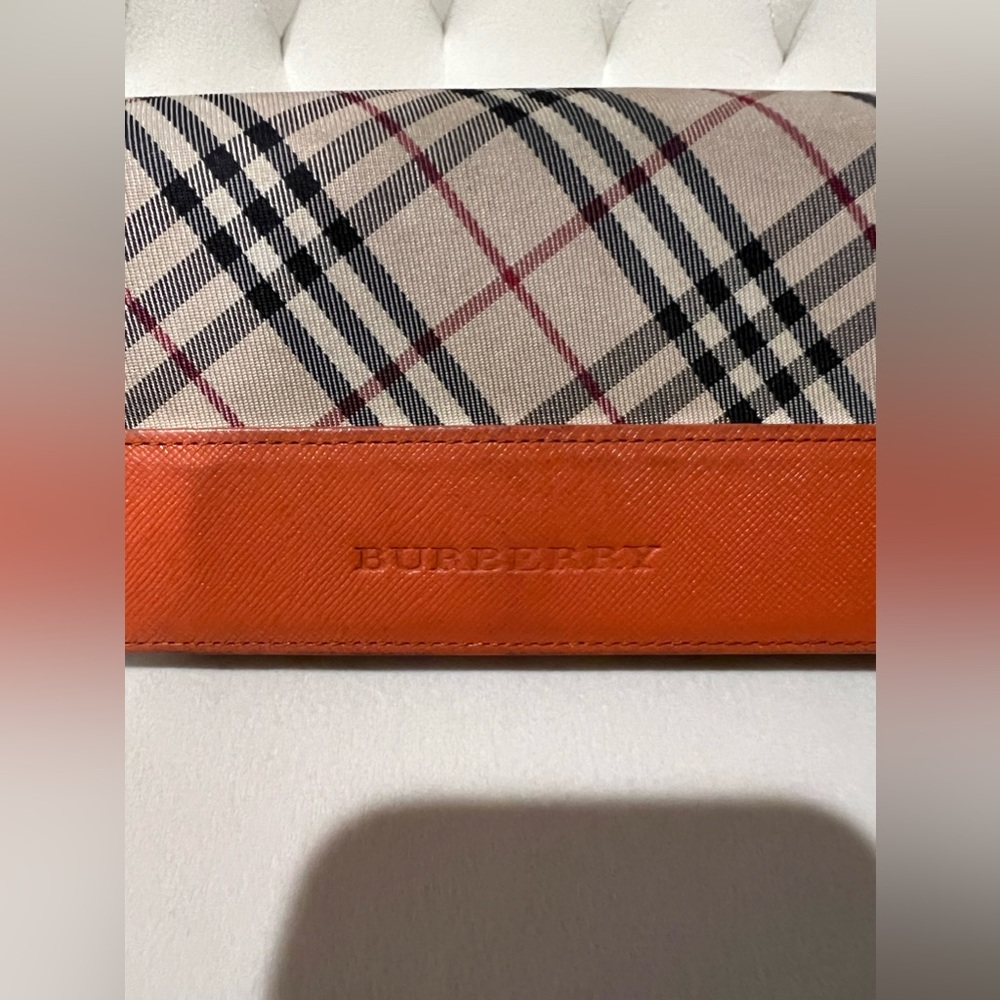 Rare Kiss Lock Burberry Nova Check Canvas Long Wallet